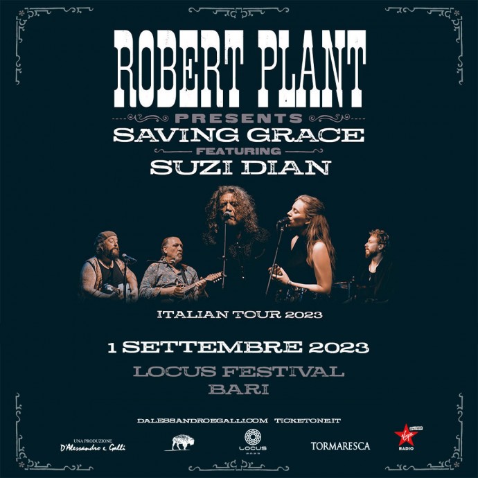 Al Locus Festival il 1° settembre a Bari Robert Plant chiude l'edizione 2023, live con il suo progetto musicale Saving Grace.